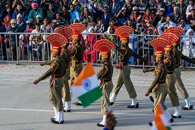 Indian guards marching.