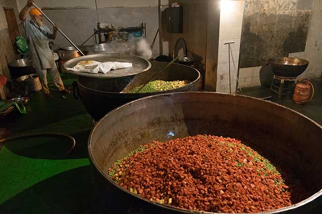 Large pots of vegetables.