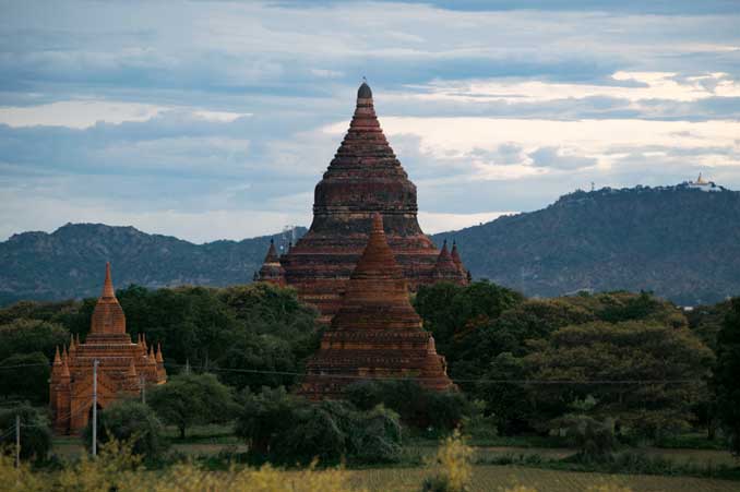 Two temples in the middle of shot