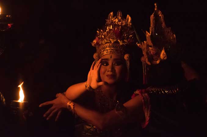 Two dancers in Fire Kecak Dance.