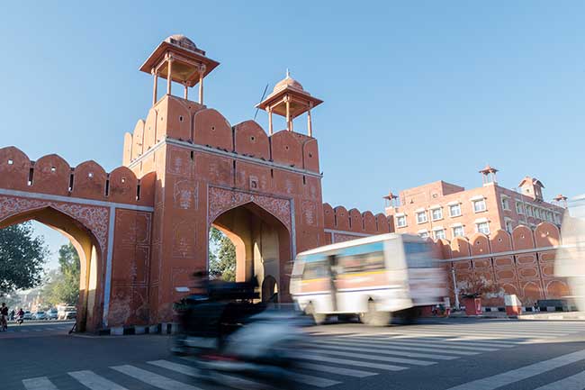 Traffic passing through gate.