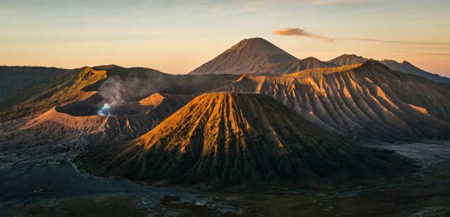 Mount Bromo just after sunrise.