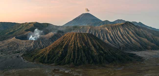 Mount Bromo just before sunrise.