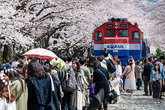 Line waiting for train pictures.