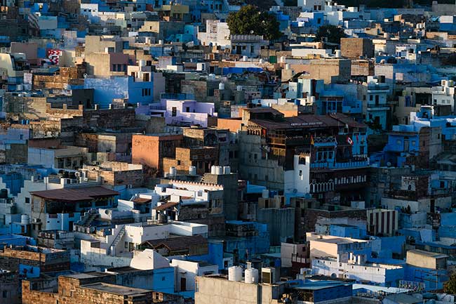 Telephoto view of 'Blue City'.