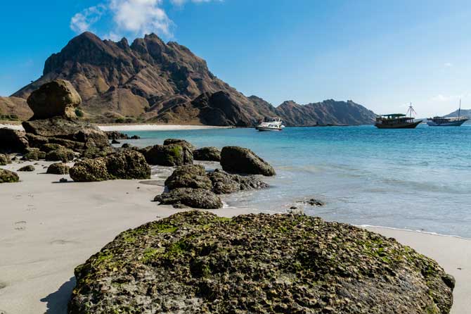 View of the beach area on Padar Island.