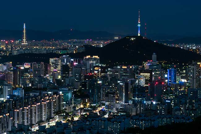 Seoul Night cityscape.