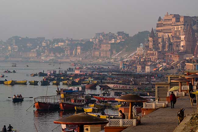 Sunrise over the ghats.